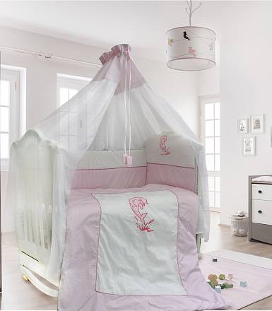 Комплект постельных принадлежностей – Дельфинчик, 7 предметов, цвет - розовый 